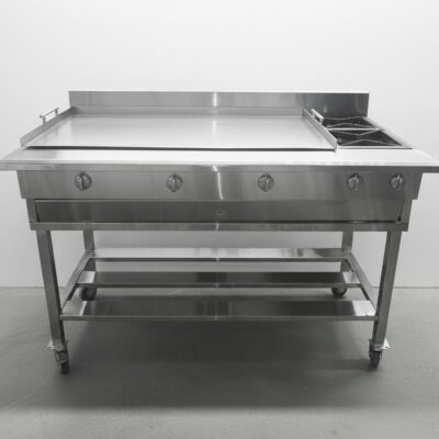 Plancha 2 quemadores acero inoxidable