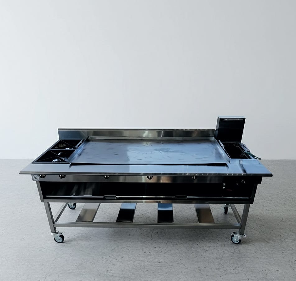 Plancha con freidora y 2 quemadores