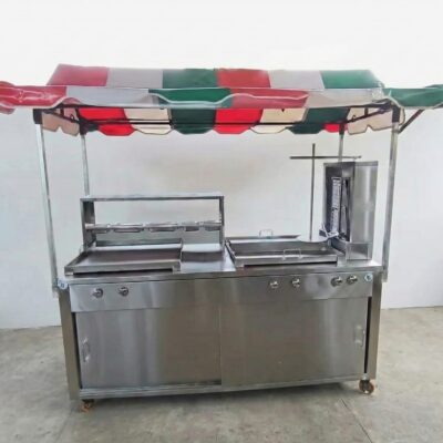Carrito para tacos en acero inoxidable